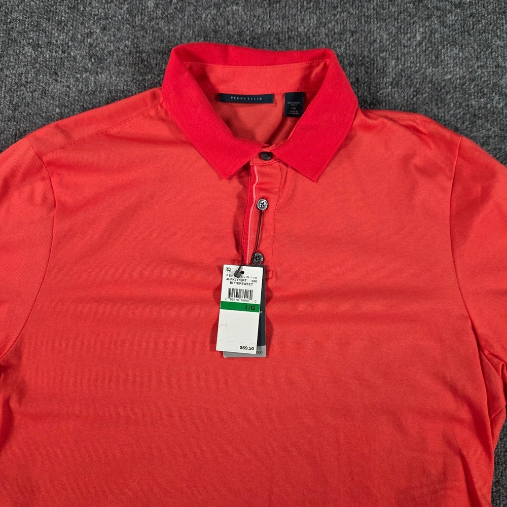Perry Ellis Mens Bittersweet Red Golf Polo Size Large New Casual MSRP $69